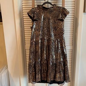 Sequin short sleeve dress
